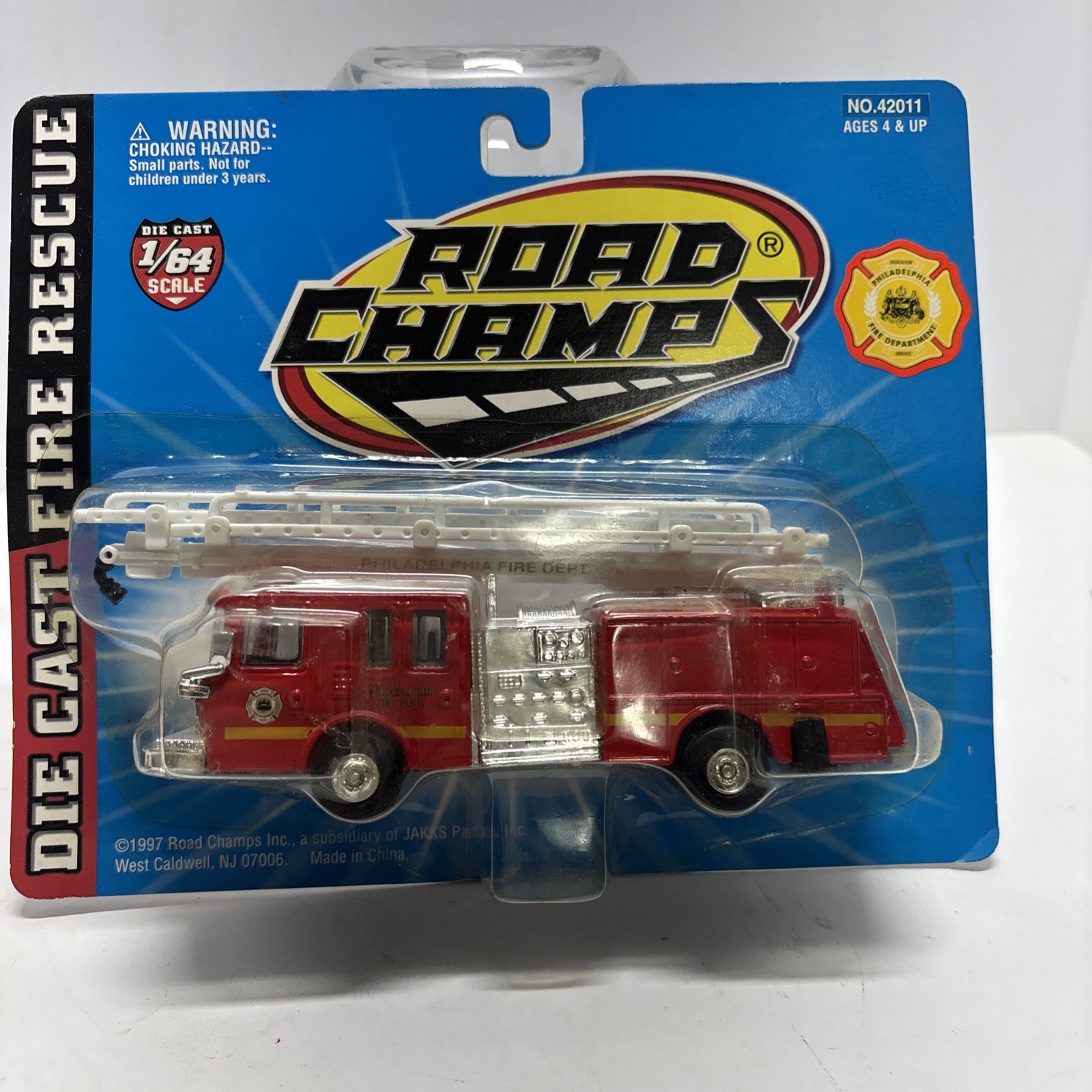 Road Champs 1:64Fire Rescue Truck Diecast 1997 Philadelphia Fire Dept. Free Ship