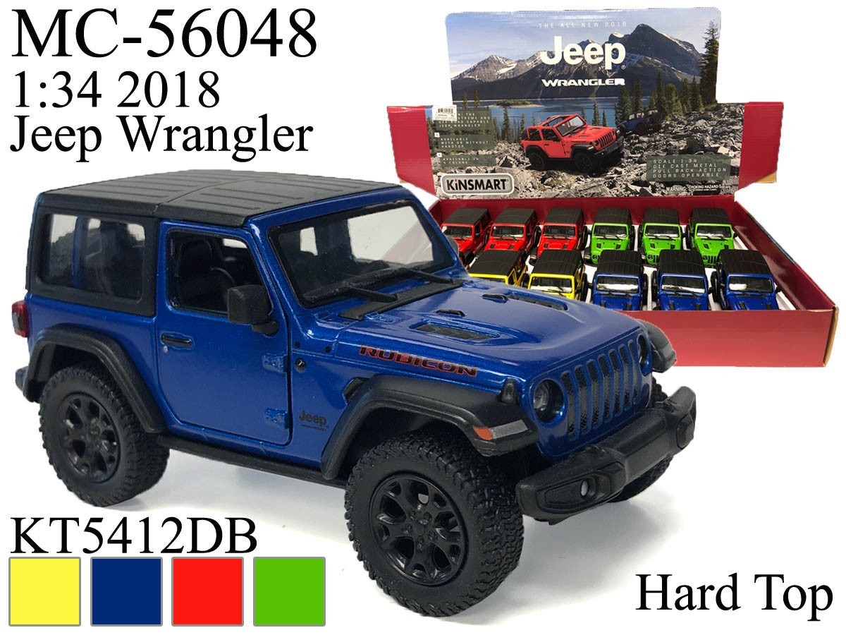 KINSMART 1:34 SCALE 2018 Jeep wrangler Hard Top DIECAST MODEL CAR (SILVER)
