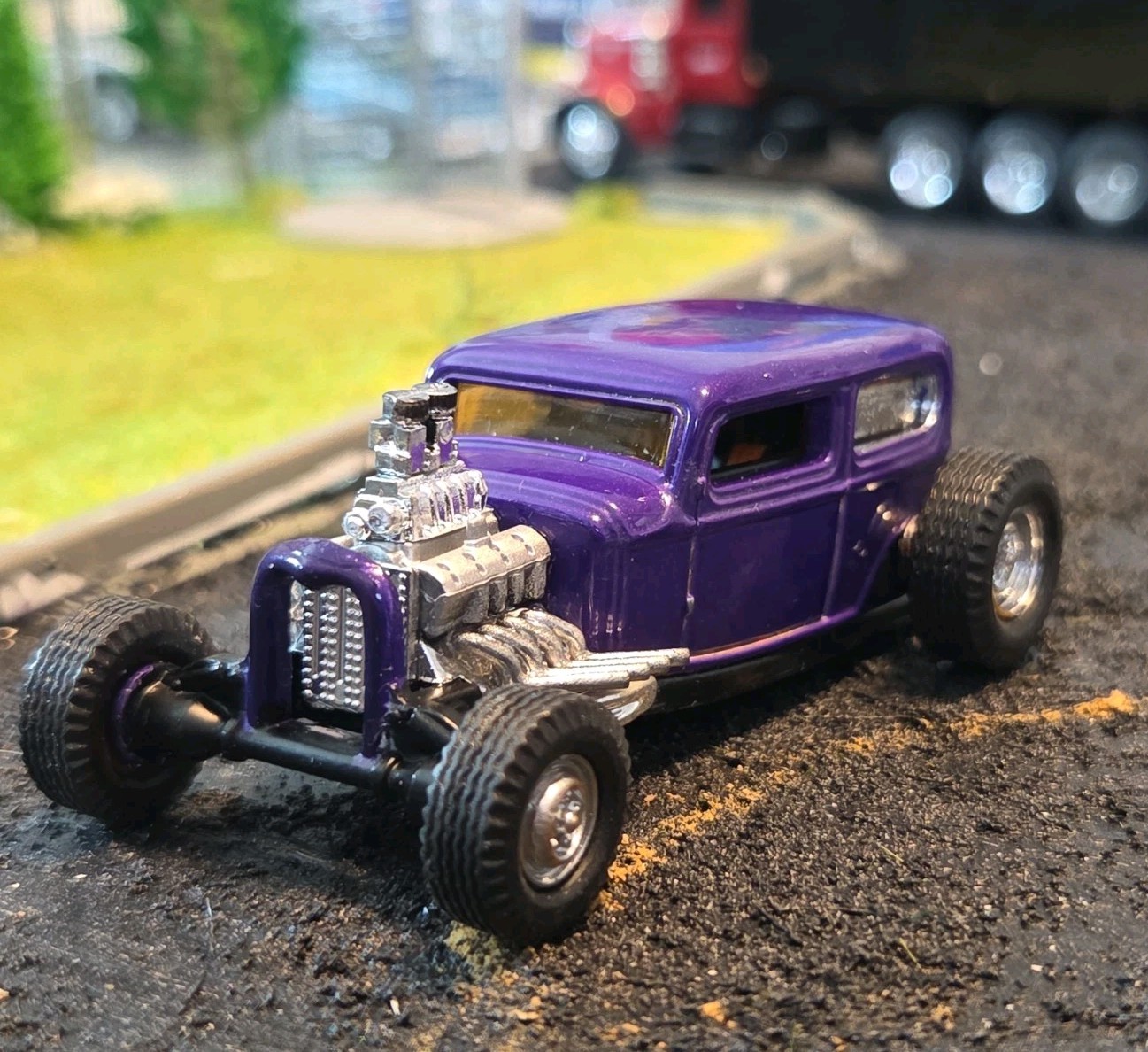 Custom 1:64 street Rat Rod lowered hot FORD chopped panel paddy wagon HotWheels
