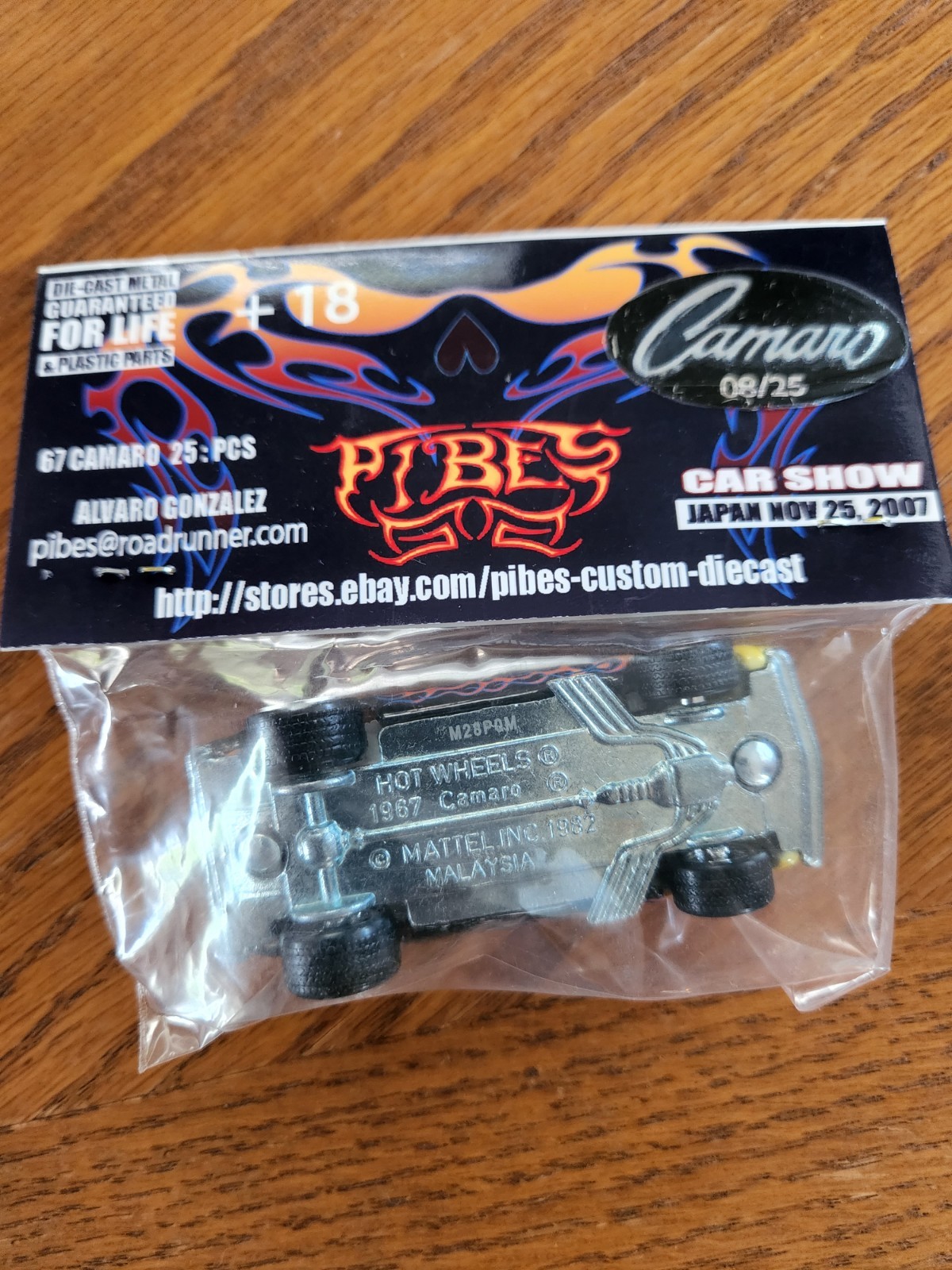 RARE ONLY 25 Hot Wheels Al Gonzalez PIBES Art 67 Camaro Osaka 2007 Car Show