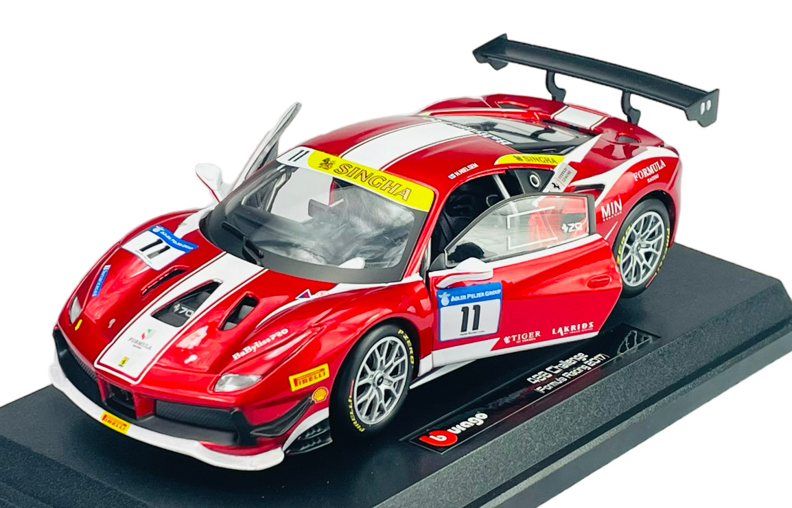BBURAGO FERRARI 488 CHALLENGE (FORMULA RACING 2017) RED 1:24 NEW MODEL 26308