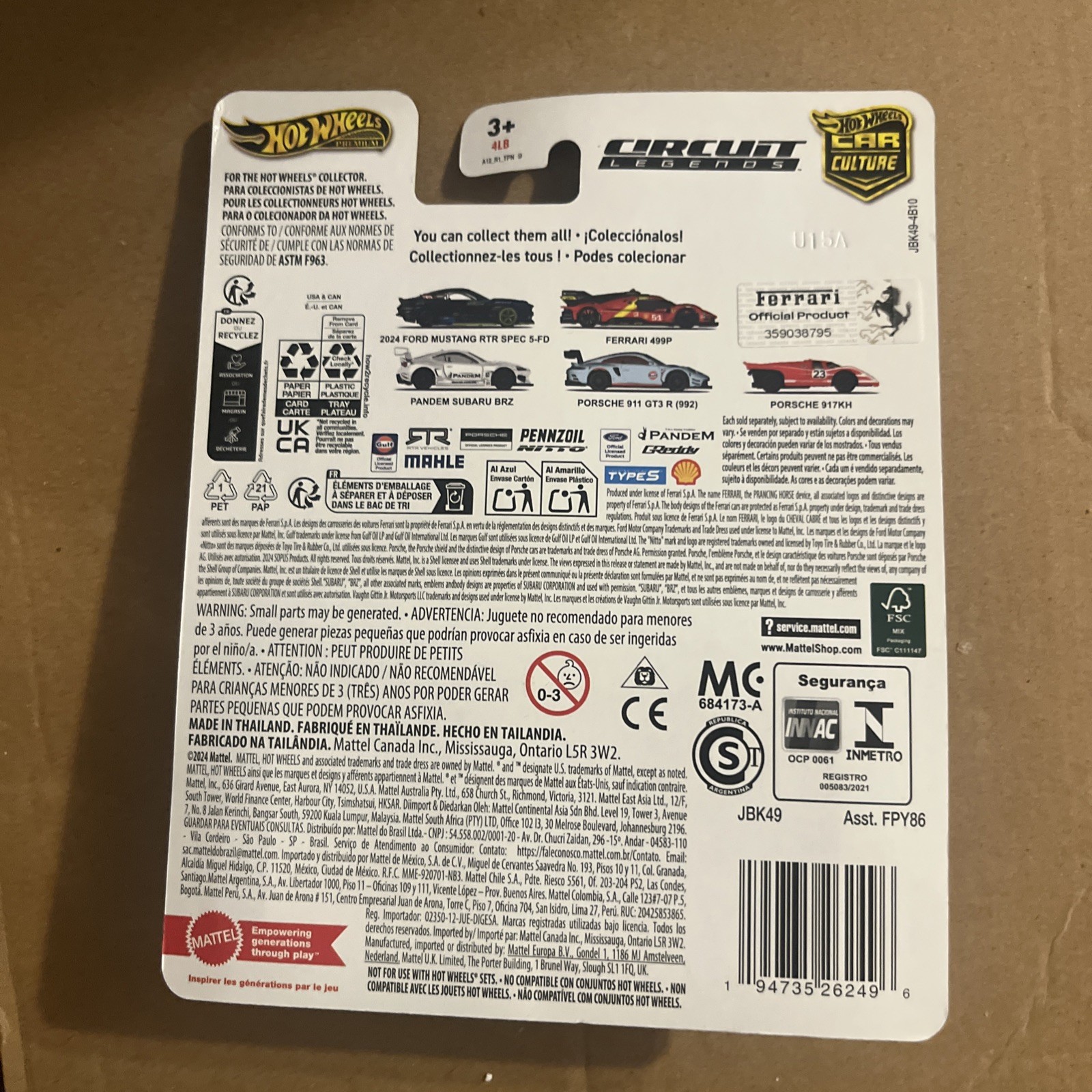 Hot Wheels Premium 2025 Car Culture “Circuit Legends” Ferrari 499P Red 1:64