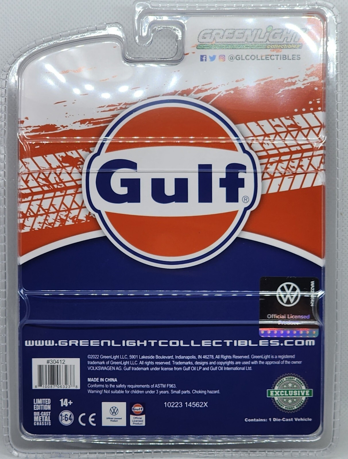 GREENLIGHT HOBBY EXCLUSIVE GULF OIL 1970 VOLKSWAGEN DOUBLE CAB TOW TRUCK!!!
