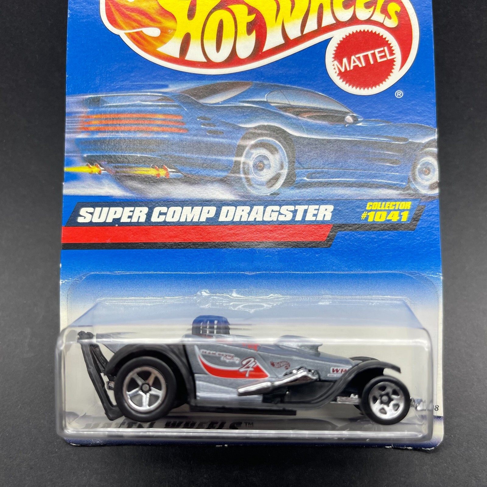 Hot Wheels 1998 Super Comp Dragster Drag Silver Car Diecast 1/64 Scale #1041