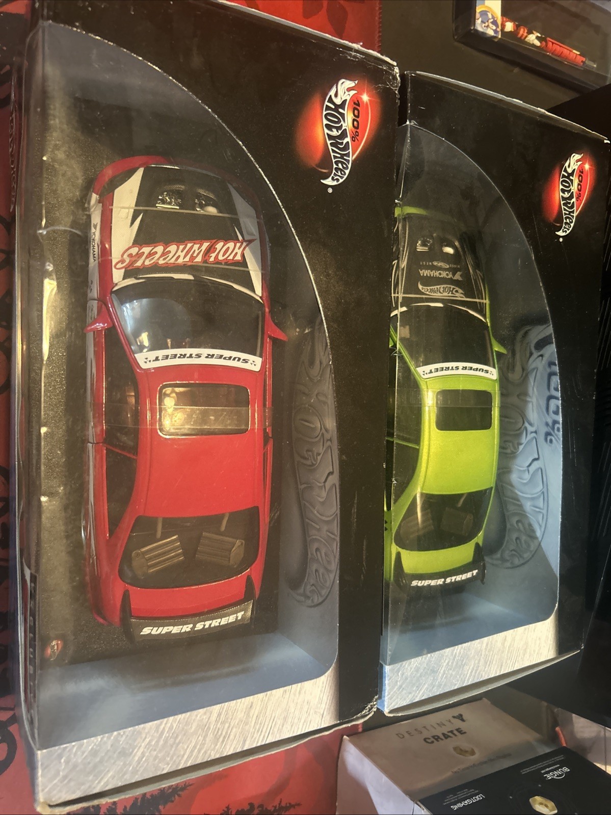 Honda Civic SI Super Street Custom Green Hot Wheels Green & Red Set