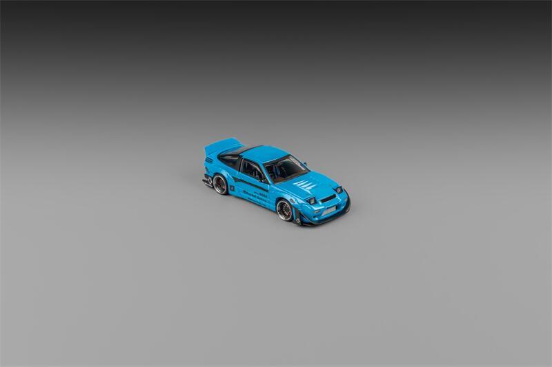 Micro Turbo 1:64 S13 Silvia 180SX Pandem Rocket Bunny babyblue Diecast Model Car
