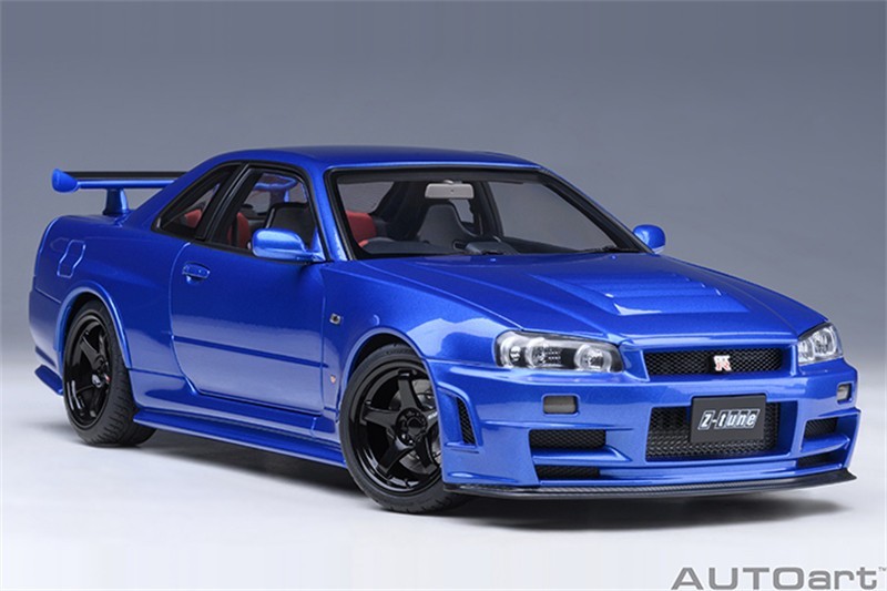 AUTOart 1/18 Nissan NISMO R34 GT-R Z-tune Blue Diecast Car Model 77462