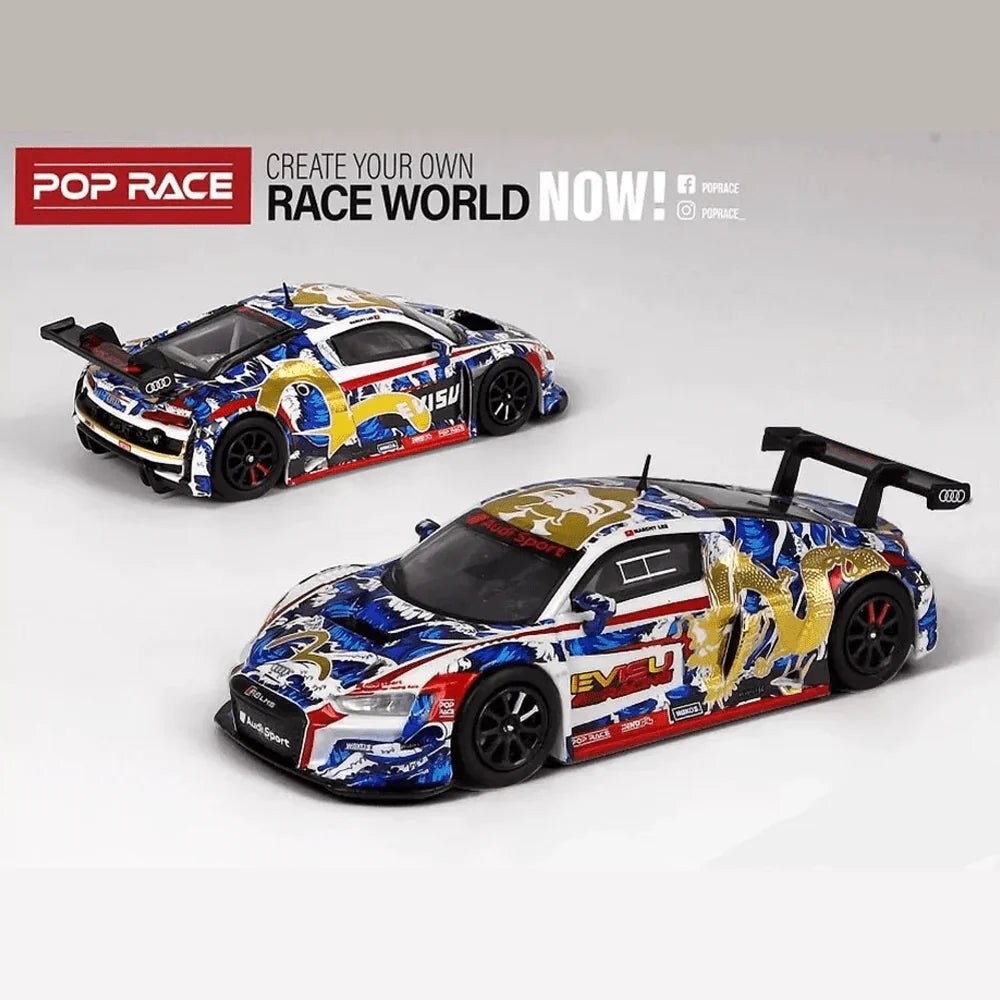 Pop Race 1/64 Audi R8 LM “Evisu X Works” Macau GT Cup 2020 Marchy Lee Presentati