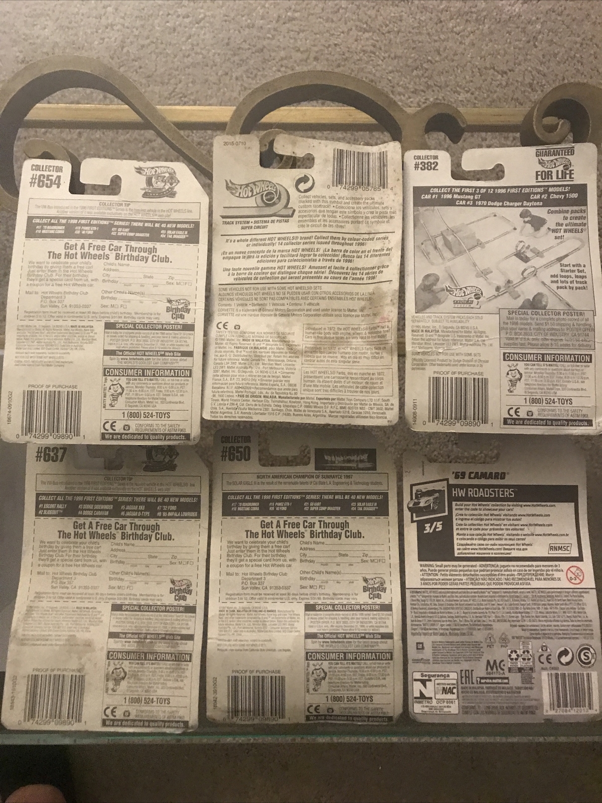 Lot of 6 Hot Wheels First Editions 1998, 1996, 58 Corvette3/12, 69 Camarillo3/5