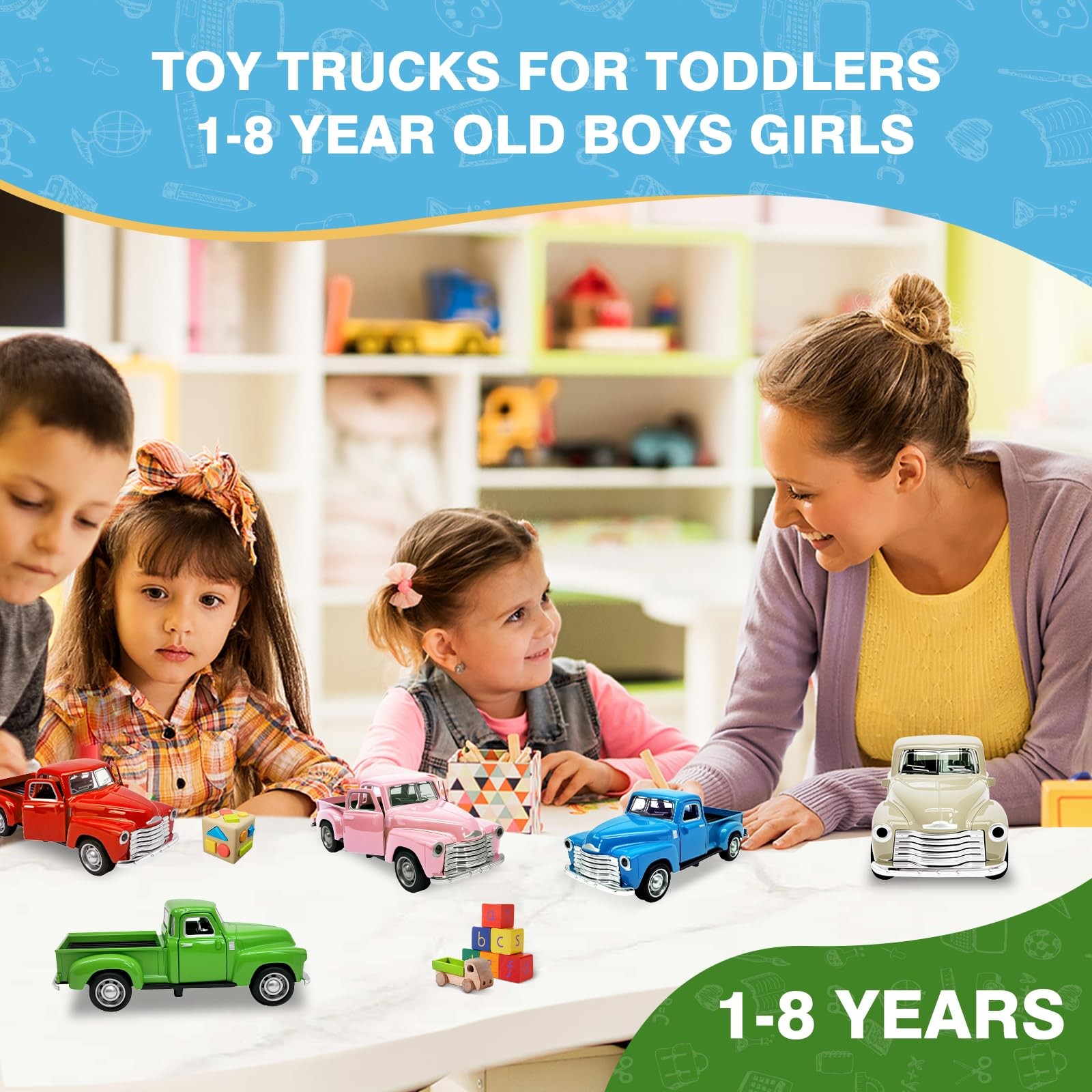 Little Blue Truck Toy for Toddlers 2 3 4 5 6 7 8 Year Old Boys Girls,1:32 All…
