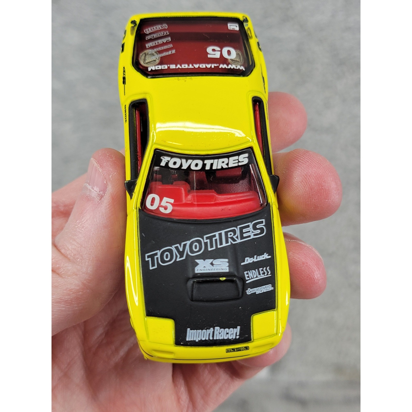Jada Toys Import Racer Mazda RX-7 FC3S Yellow Toyo Tires 1:64 Diecast Car 05