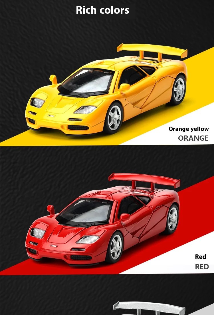 1:32 McLaren F1 Alloy Sports Car Model with Base Children’s Toy Car Collection