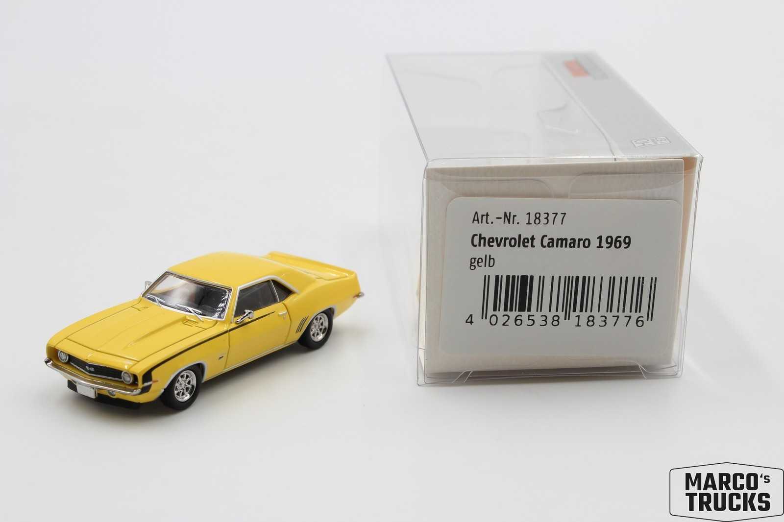 Brekina Chevrolet Camaro 1969 yellow No. 18377 1:87 /BRN3288