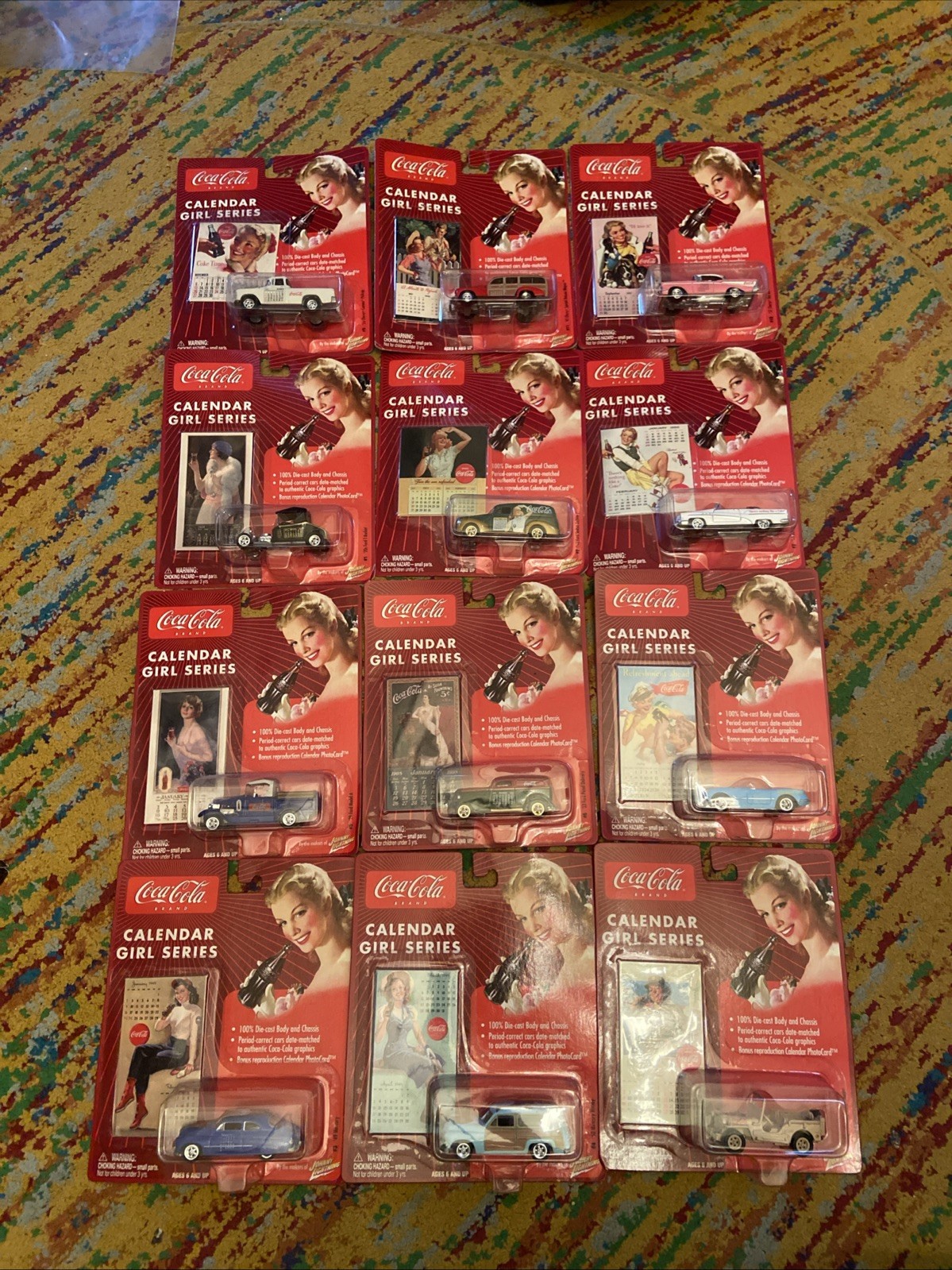 2003 Johnny Lightning Coca-Cola Calendar Girl Series Complete Set Of 12