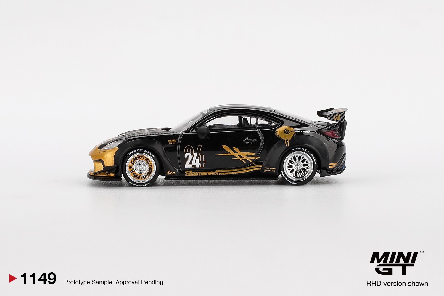 Mini GT 1:64 Toyota GR86 LB Nation Black / Gold #1149