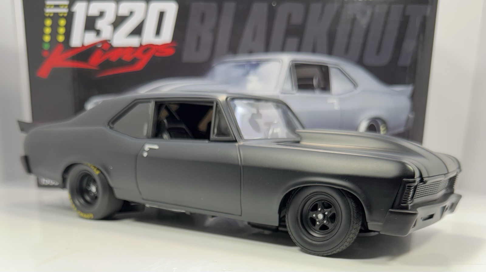 GMP 1/18 Scale 1969 Chevrolet Nova Pro Street Drag “BLACKOUT” 1320 Kings