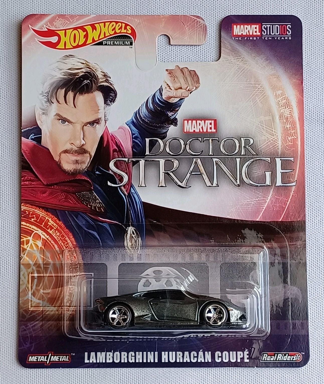 2018 HOT WHEELS PREMIUM *DOCTOR STRANGE* *LAMBORGHINI HURACAN COUPE* REAL RIDERS