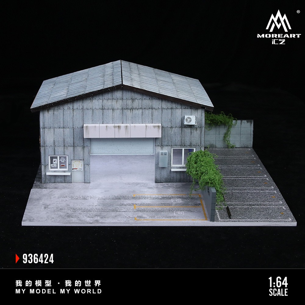 1/64 Scale Diorama Diecast Light‑Up LED Repair Shop Building Display Model