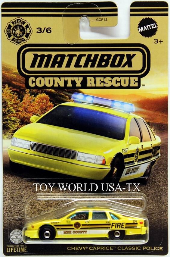 2023 Matchbox County Rescue Series #03 ’94 Chevy Caprice Classic Police Fire Chi