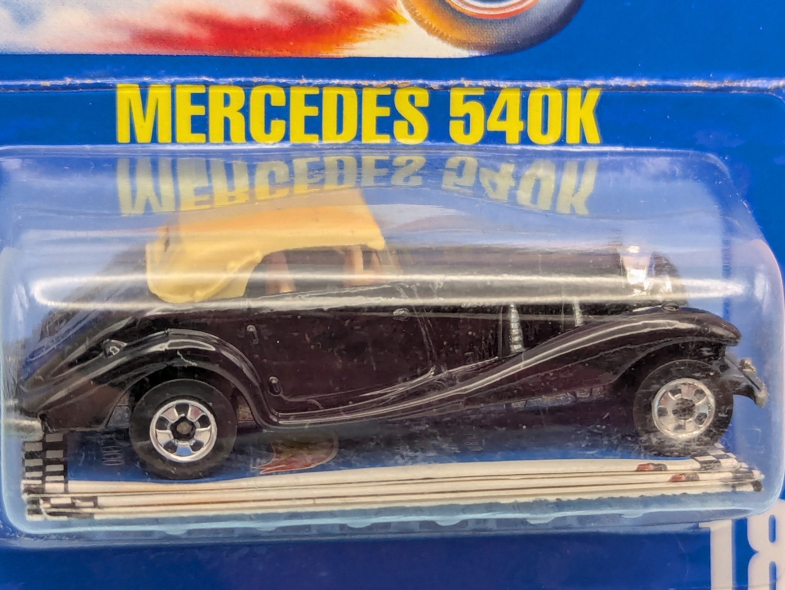 1990 Hot Wheels MERCEDES 540K #18 blue card🔥black;tan;bw🔥Speed Points🔥