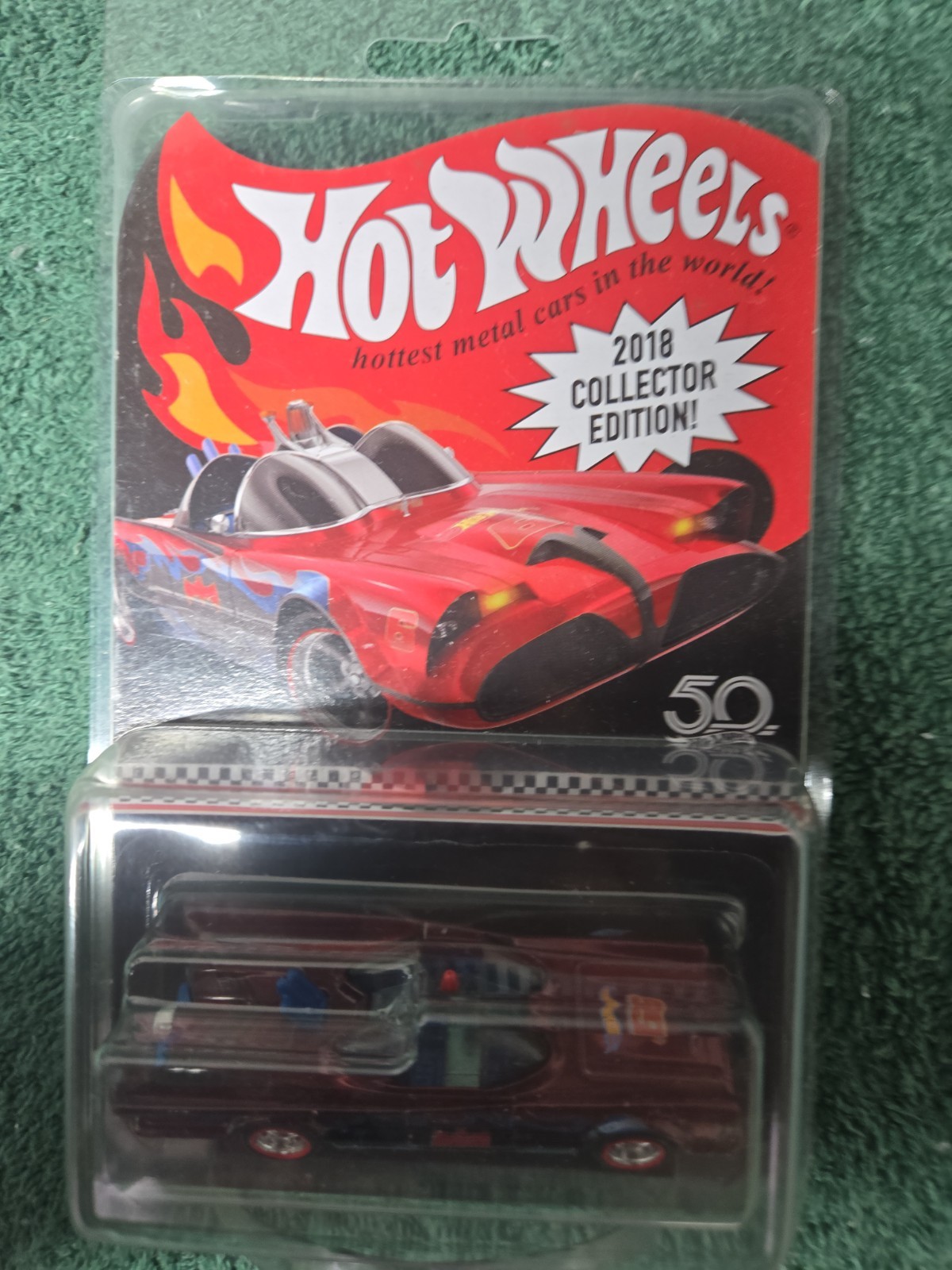 1)Hot wheels 50th Anniversary Mail-in Collector…TV Series Batmobile…Unopened
