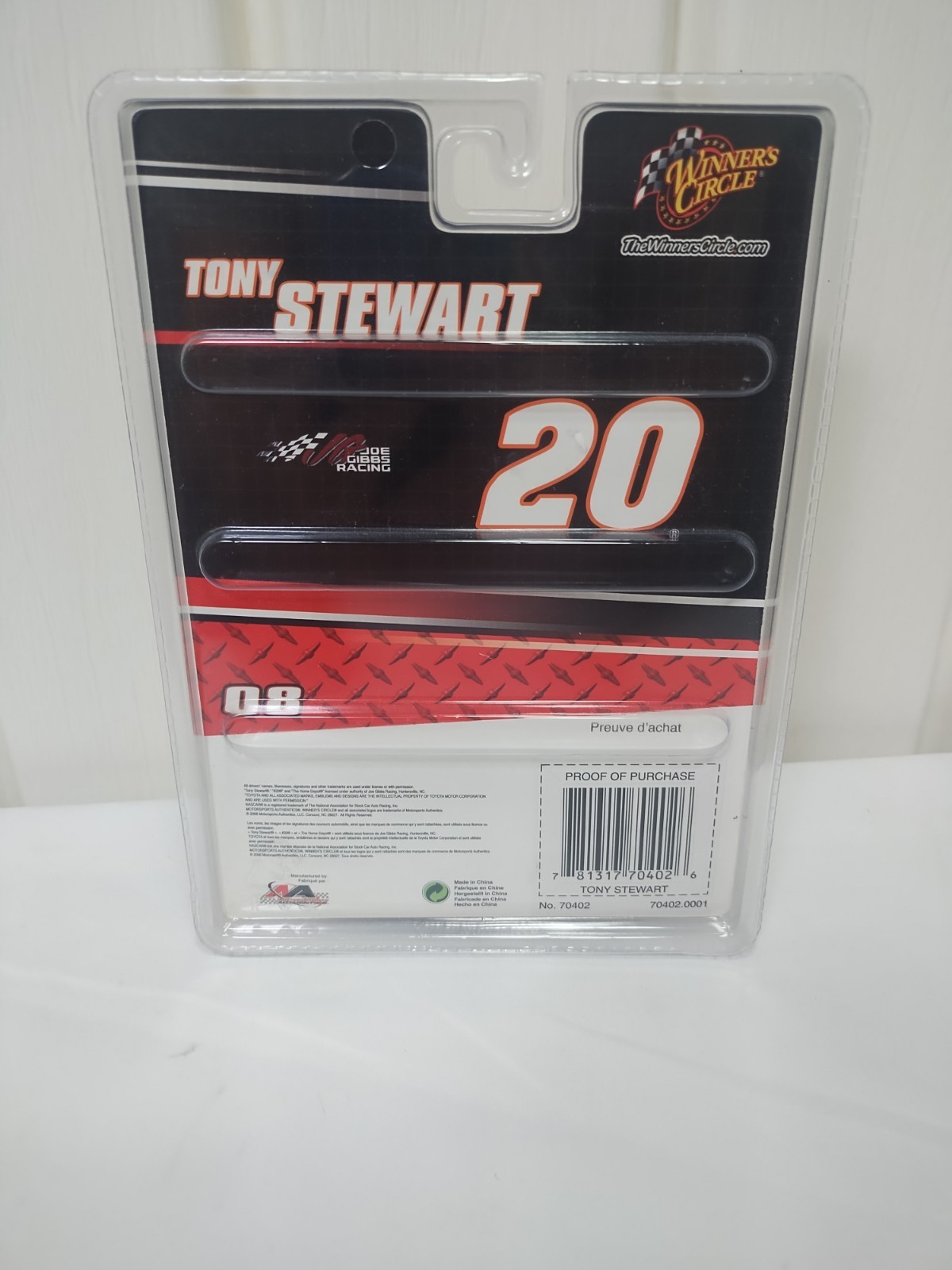 Die Cast Car Tony Stewart #20 Home Depot NASCAR Racing Winners Circle + Magnet