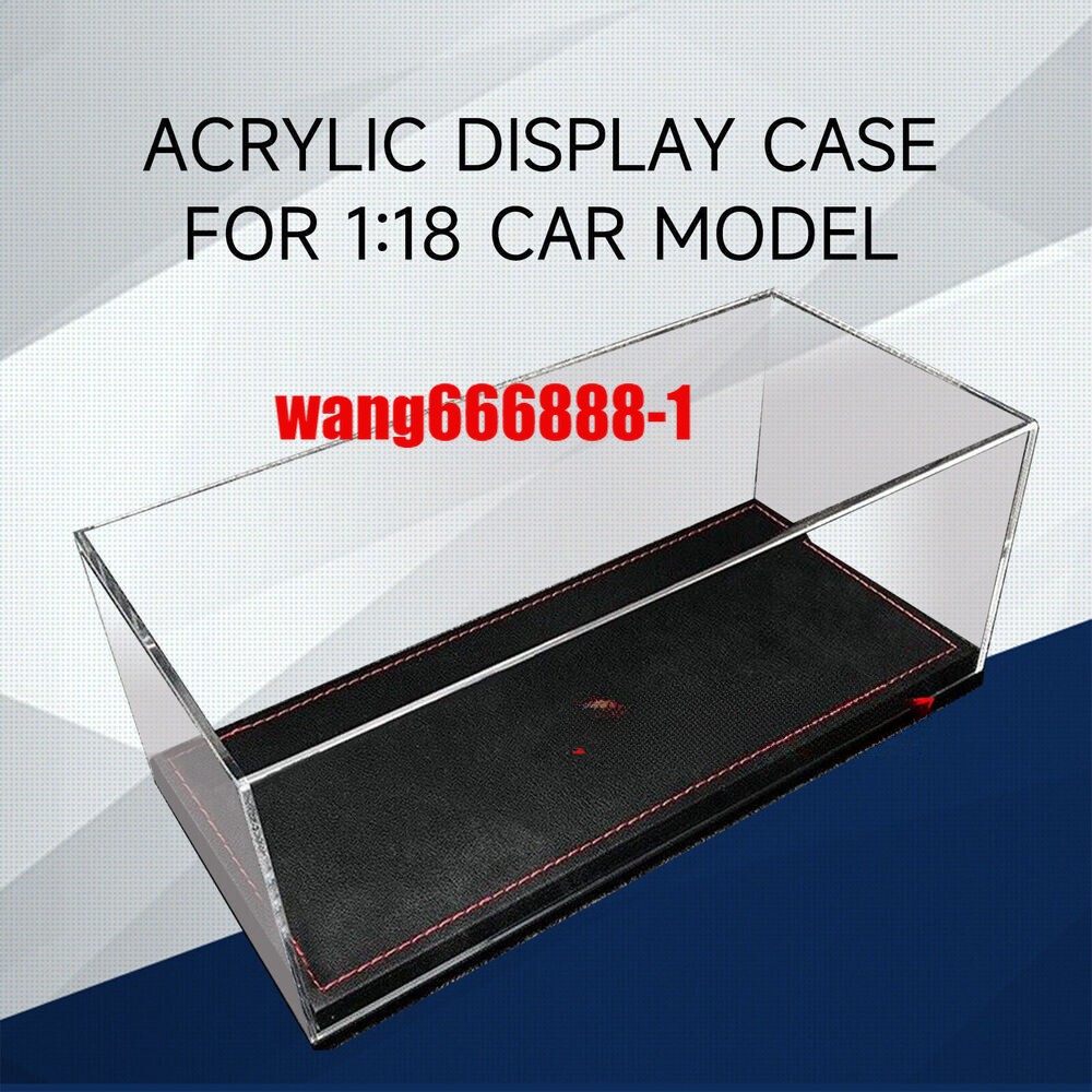 New Acrylic Display case show case With black PU Leather Base For 1/18 Car Model