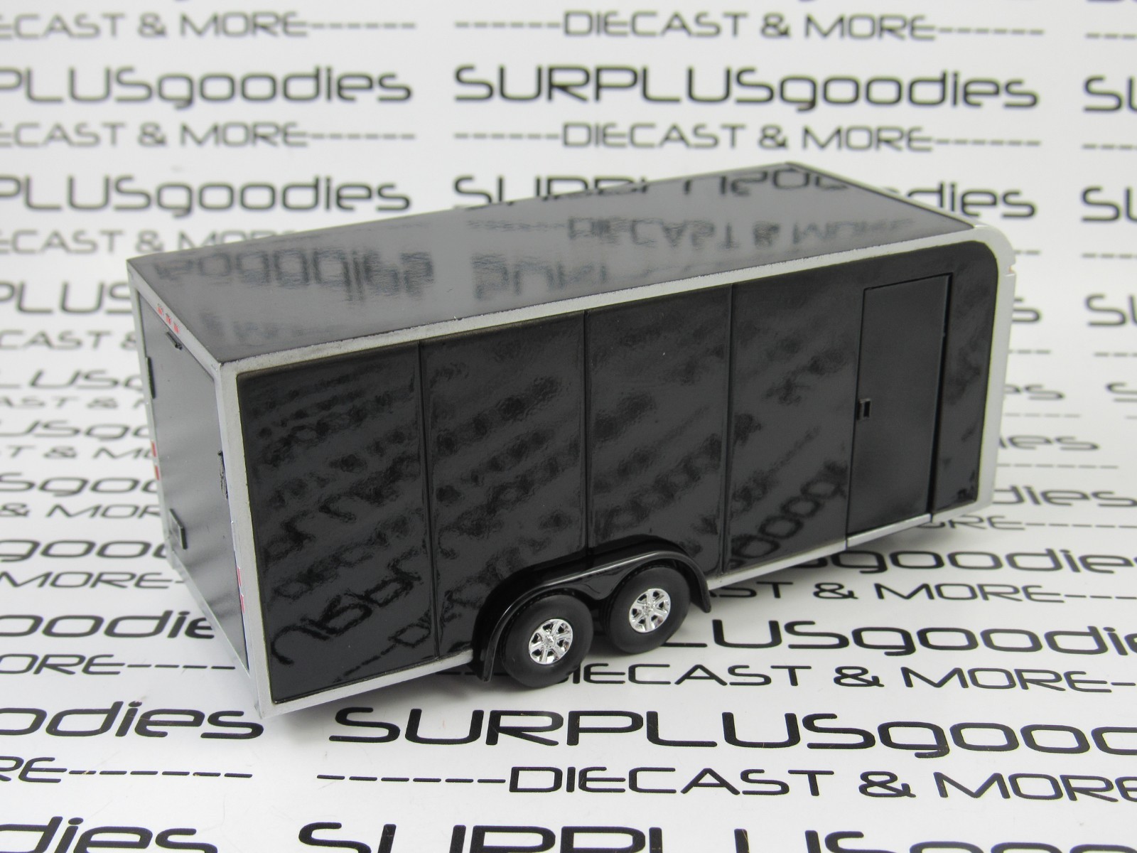 2026 Auto World 1:64 SURPLUSgoodies Exclusive: BLACK Car/Truck ENCLOSED TRAILER
