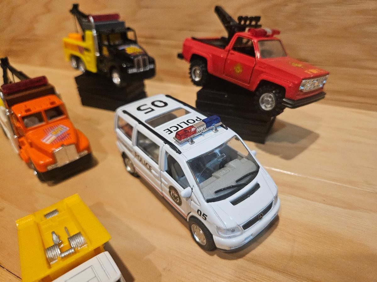 Diecast Emergency Vehicle Lot Police Fire Tow Truck Flatbed 6pc Pre-Owned