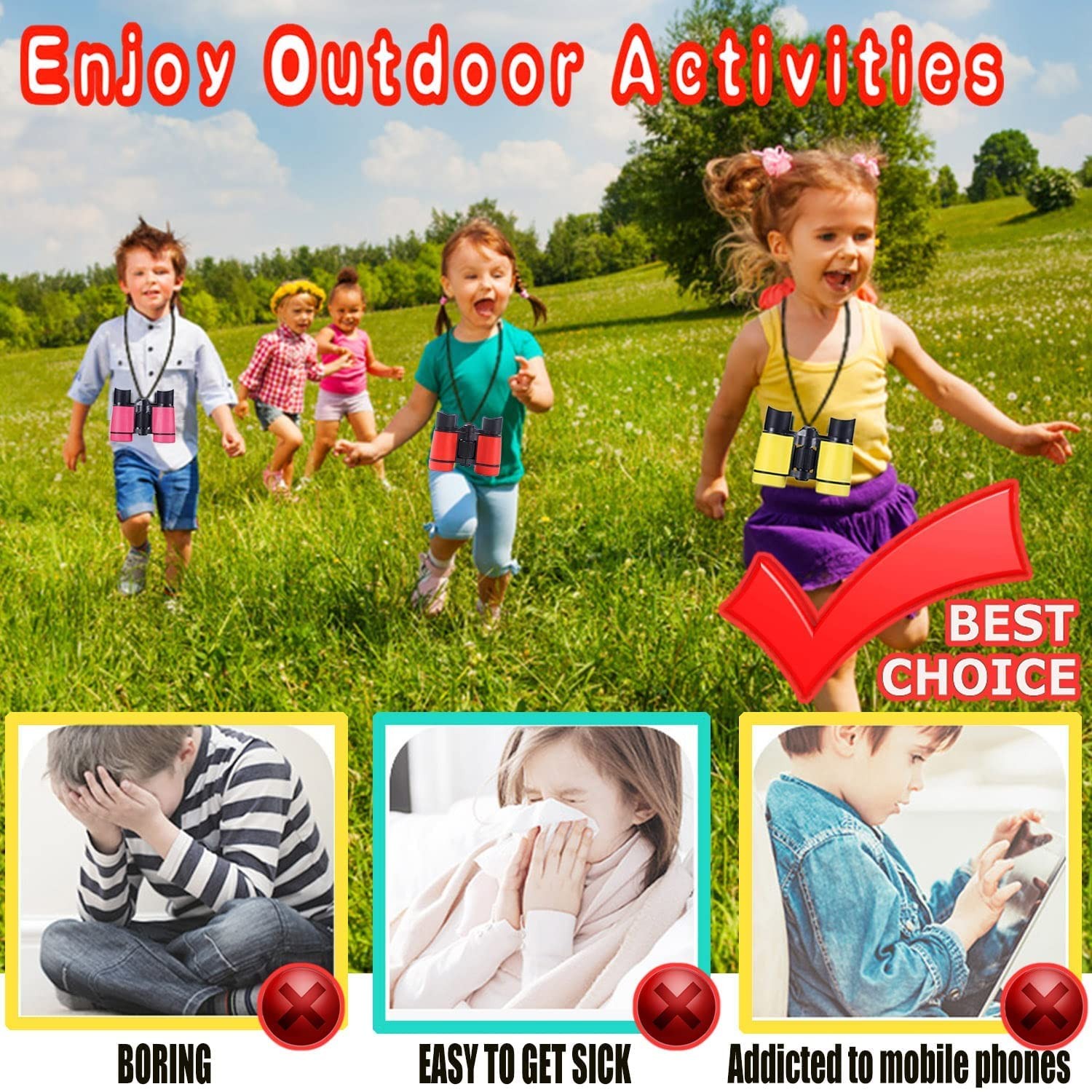 Binoculars for Kids Best Gifts for 3-12 Years Boys Girls High-Resolution Opti…