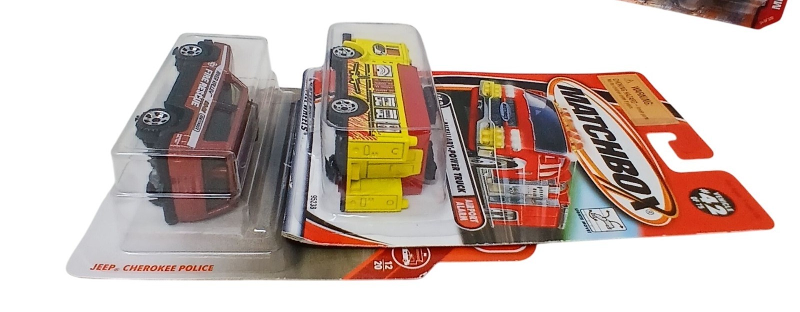 5 Matchbox DieCast Cars Police Fire Rescue Vehicles Airport Alarm Vintage #D33