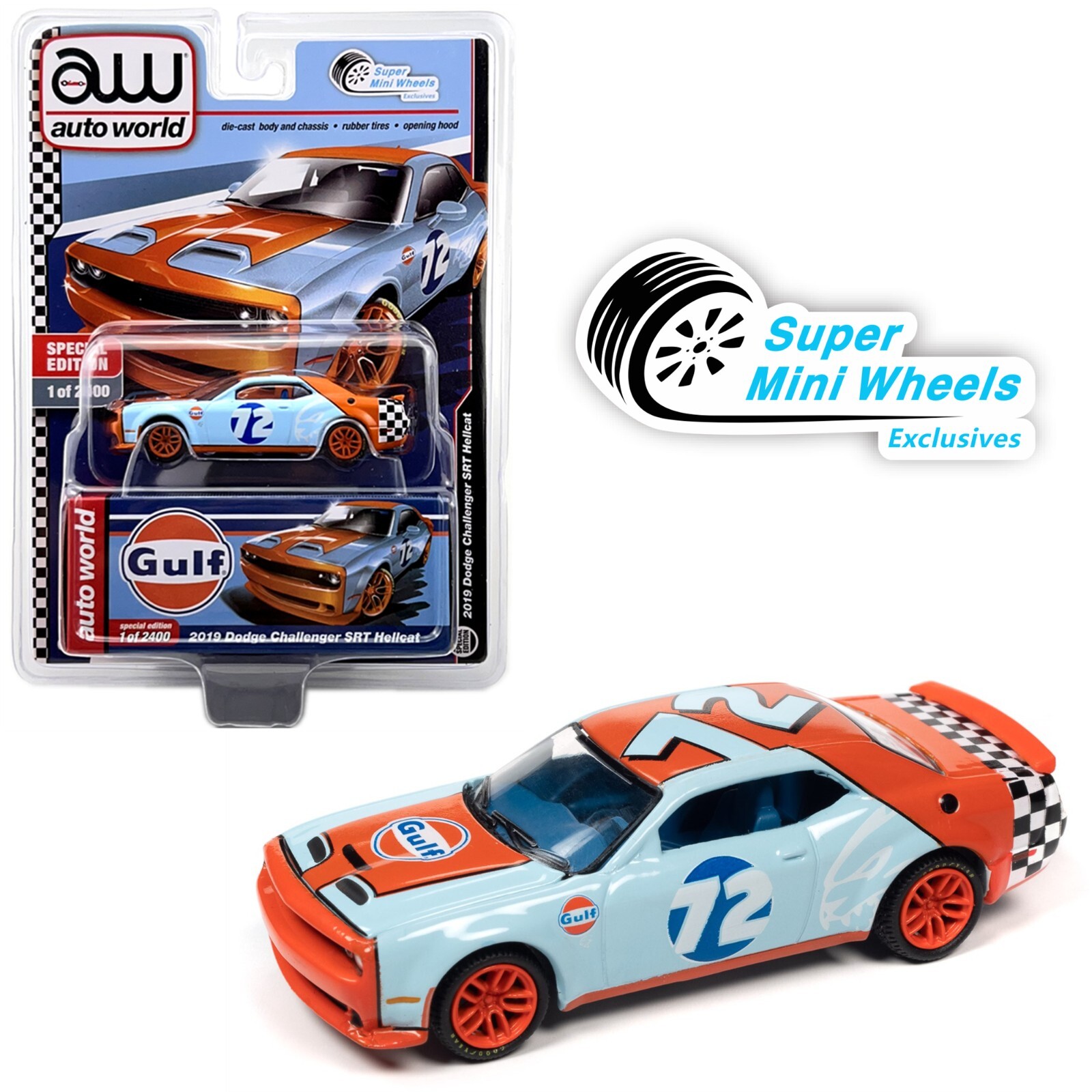Auto World 1:64 – 2019 Dodge Challenger Hellcat Gulf – SMW Exclusives