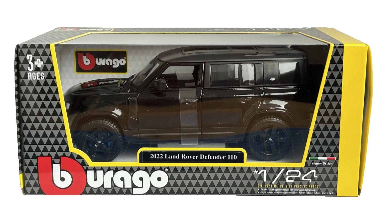 New Defender 110 4×4 (2022) Land Rover Black Colour Bburago 1/24 model #21101