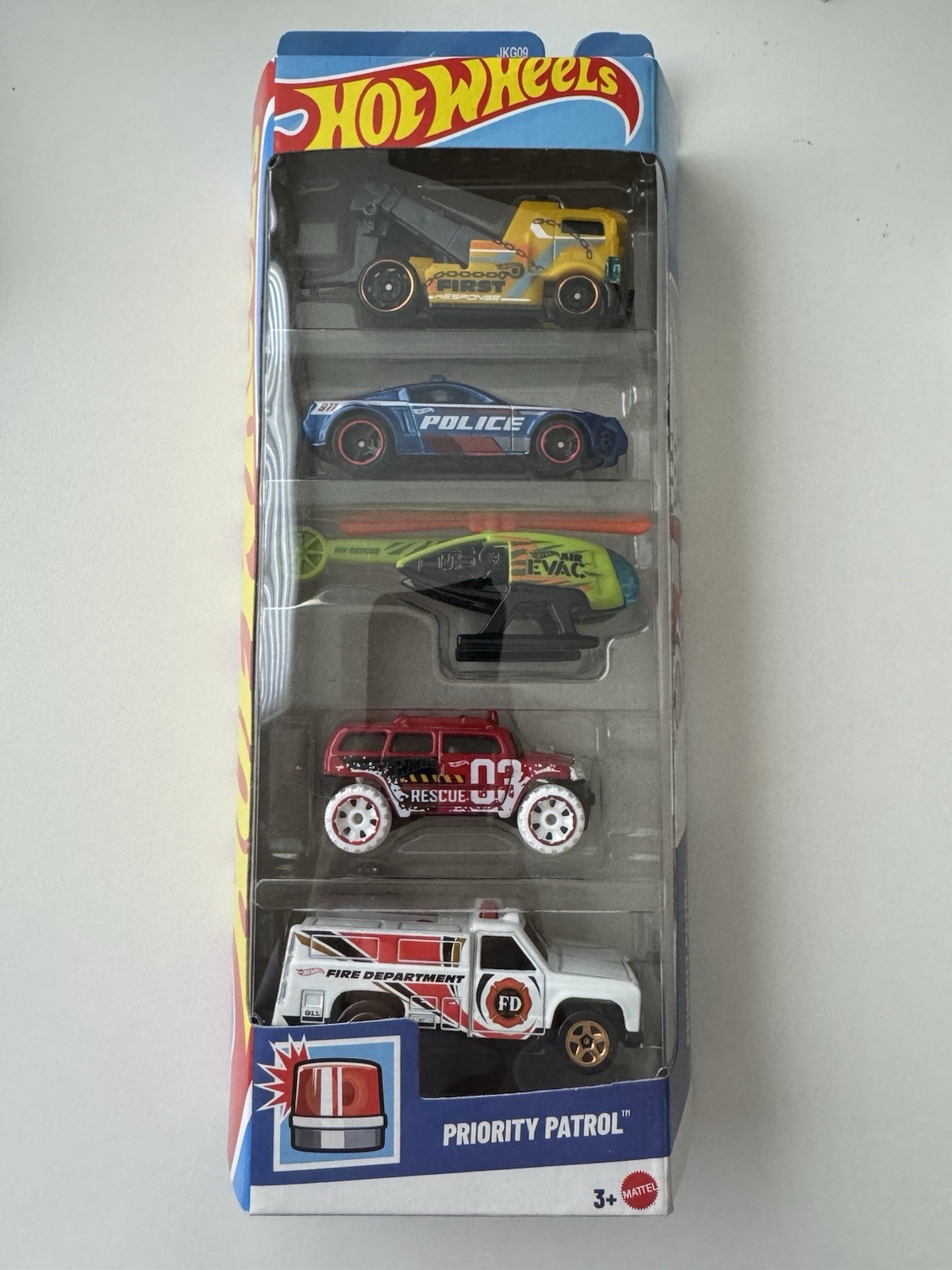 Hot Wheels 5 Pack Priority Patrol Police Fire Rescue Emergency Vehicles New