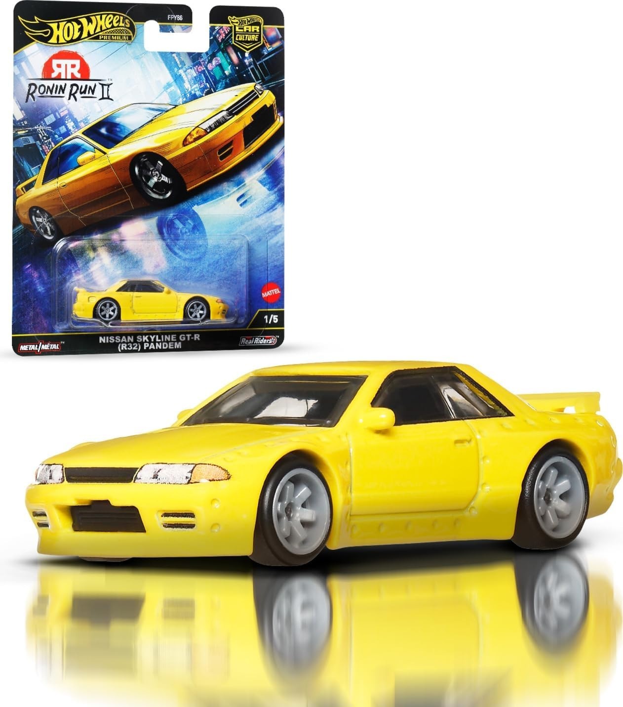 Hot Wheels 2025 Premium Car Culture Ronin Run II Nissan GT-R R32 Pandem Yellow