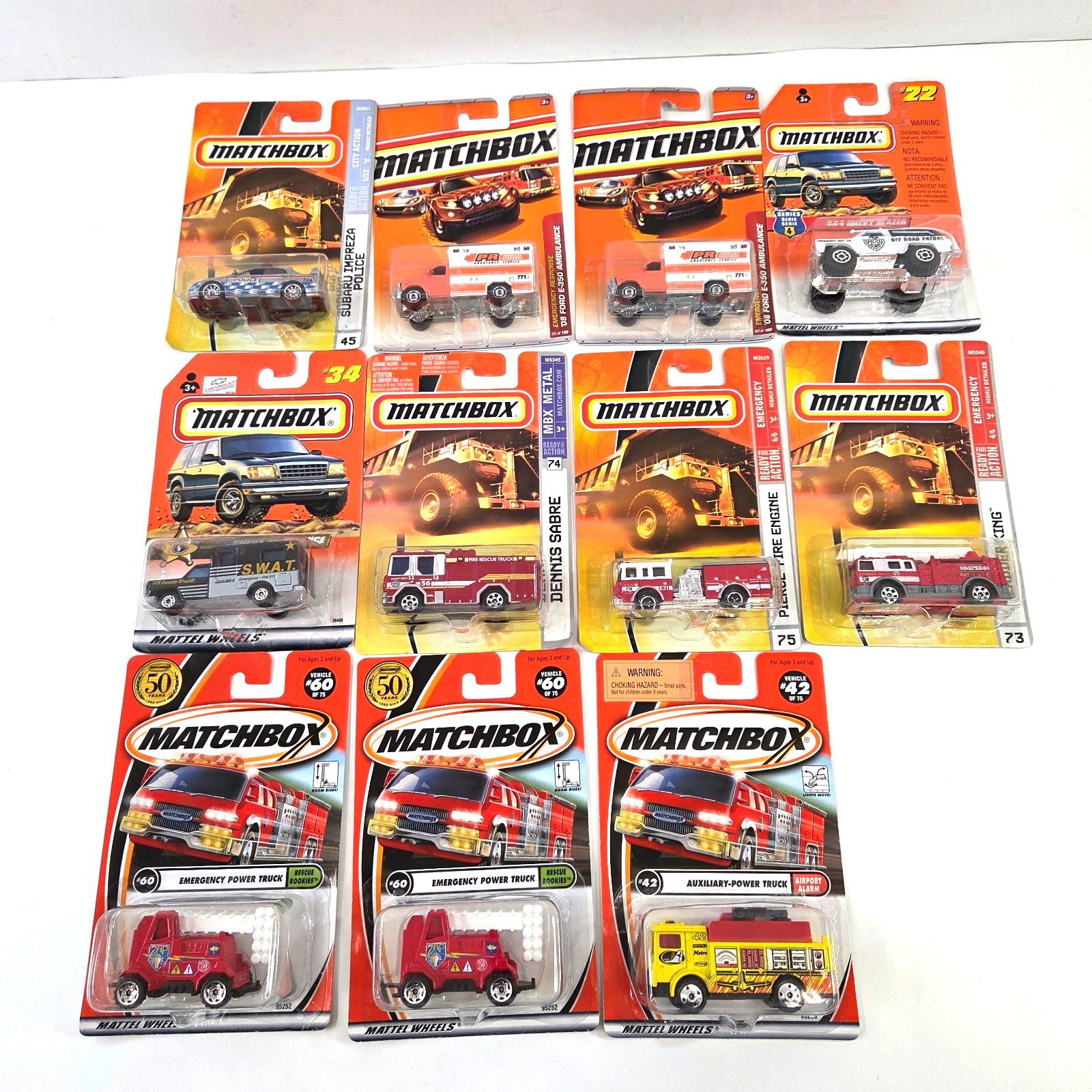 Matchbox Emergency Vehicles Diecast Car Lot of 11 New Fire Engine Ambulance ++