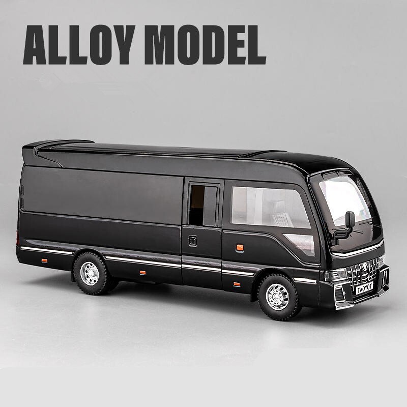 1:32 Alloy Coaster Bus Diecast Model – Sound & Light Toy Vehicle Gift