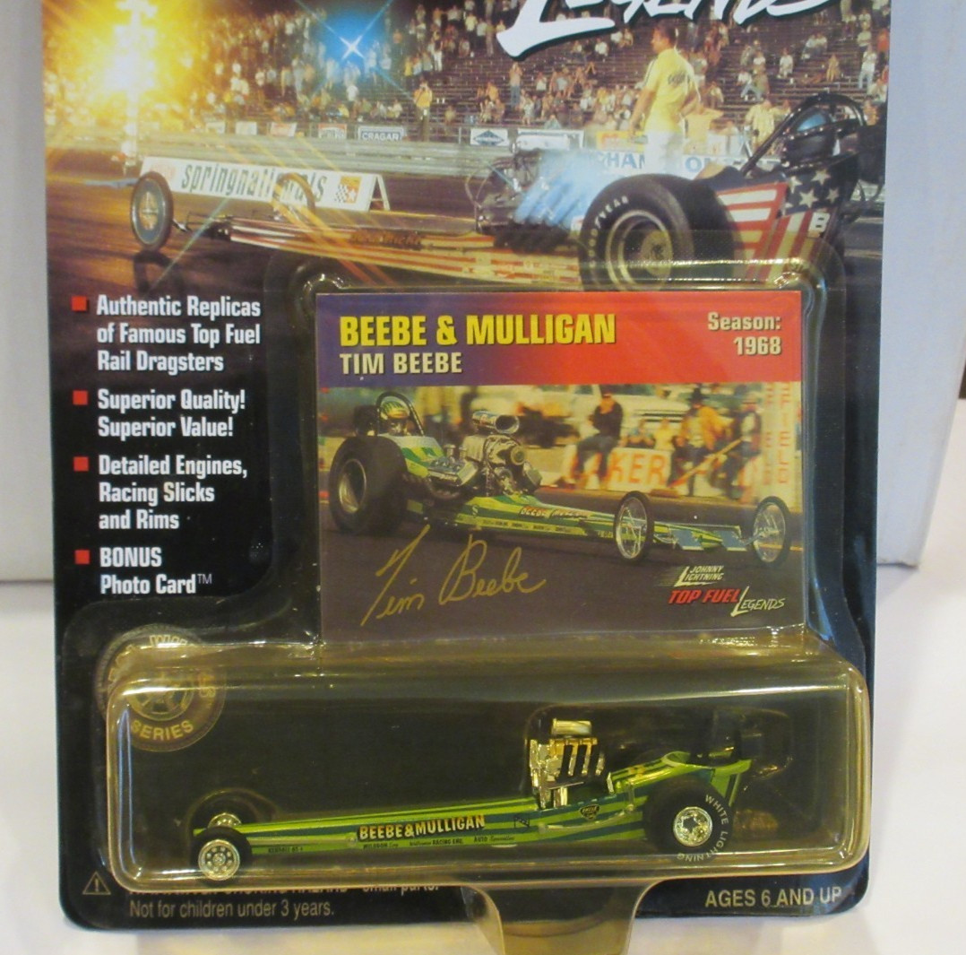 JOHNNY WHITE LIGHTNING NHRA LEGENDS TIM BEEBE & MULLIGAN 1968 TOP FUEL DRAGSTER