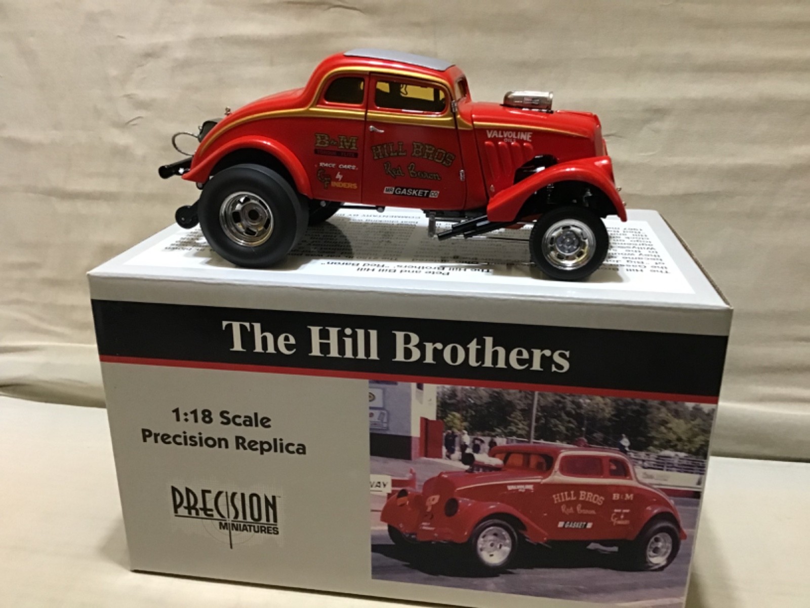 HILL BROTHERS RED BARRON 1933 WILLYS GASSER 1/18 PRECISION MINIATURES NHRA PRM09