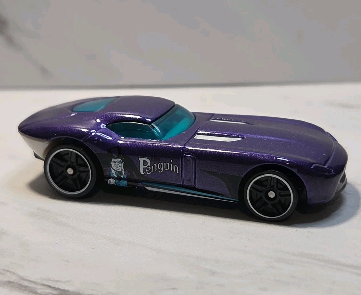 2022 Hot Wheels Fast Felion Penguin Batman Purple Diecast 1:64 Toy Race Car