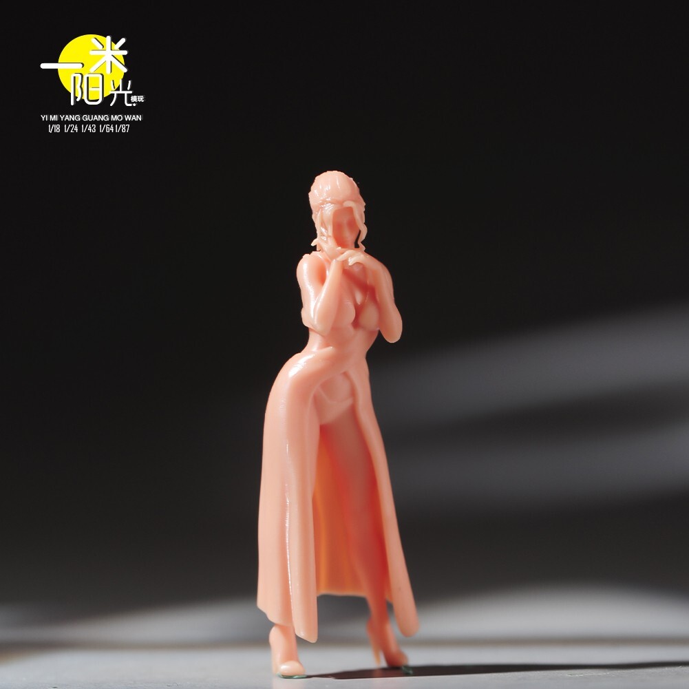 Resin 1/18 1/24 1/43 1/64 1/87 Modern Lady Unpaint For Mini Figure Model Toys