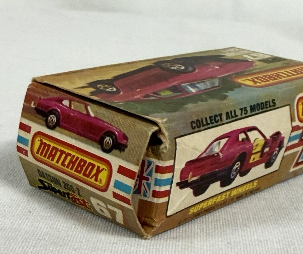 Matchbox Lesney Superfast #67- 1970’s Datsun 260-Z Purple, Original Type L Box