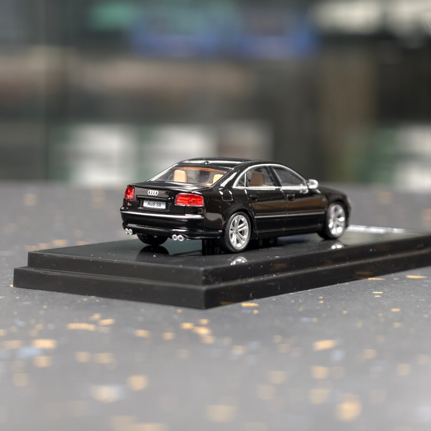 1:64 S8 2008 Black Alloy Diecast Model Car Collectible Gift Display