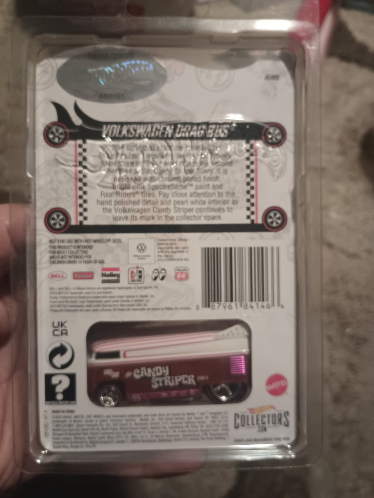 Pink logo! Hot Wheels RLC 2021 Volkswagen Drag Bus Candy Striper #9502/20000