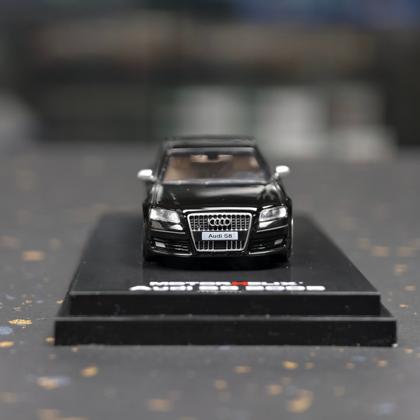 1:64 S8 2008 Black Alloy Diecast Model Car Collectible Gift Display