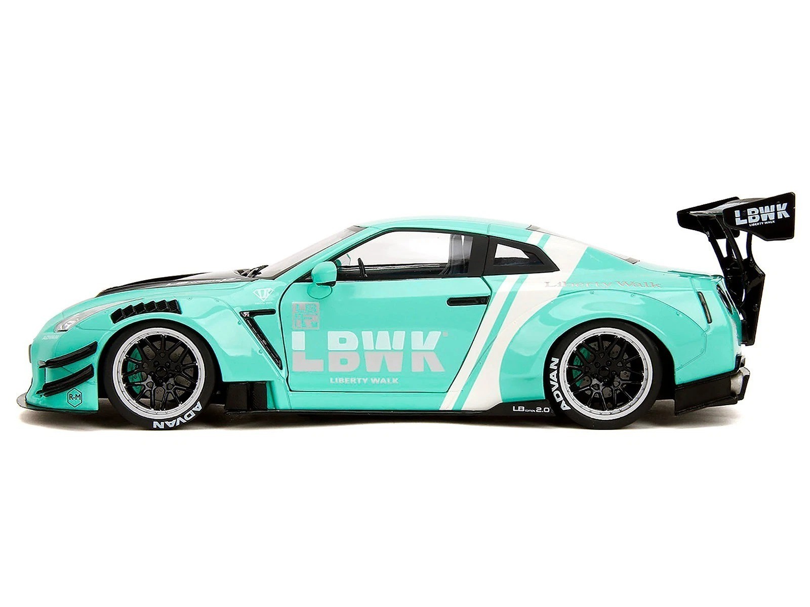 Jada 1:18 2020 Nissan GT-R (R35) Liberty Walk Body Kit 2.0 Blue Model 36382-7B