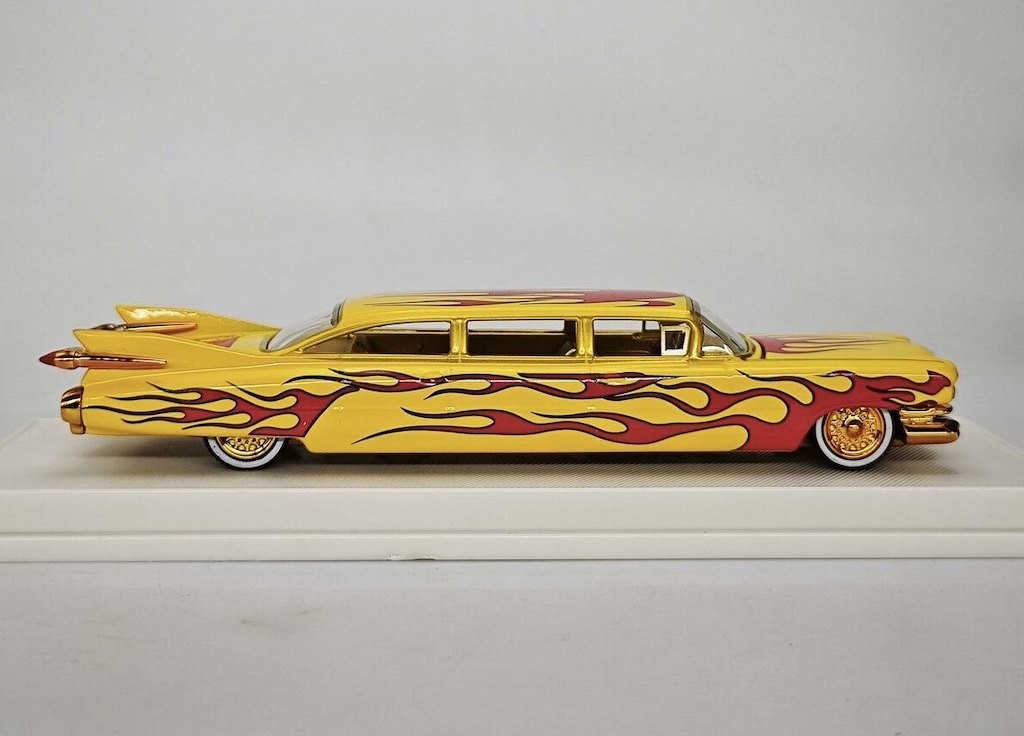 Mechanic 1:64 1959 Yellow Gold 62 Limousine Luxury Model Diecast Collect Car
