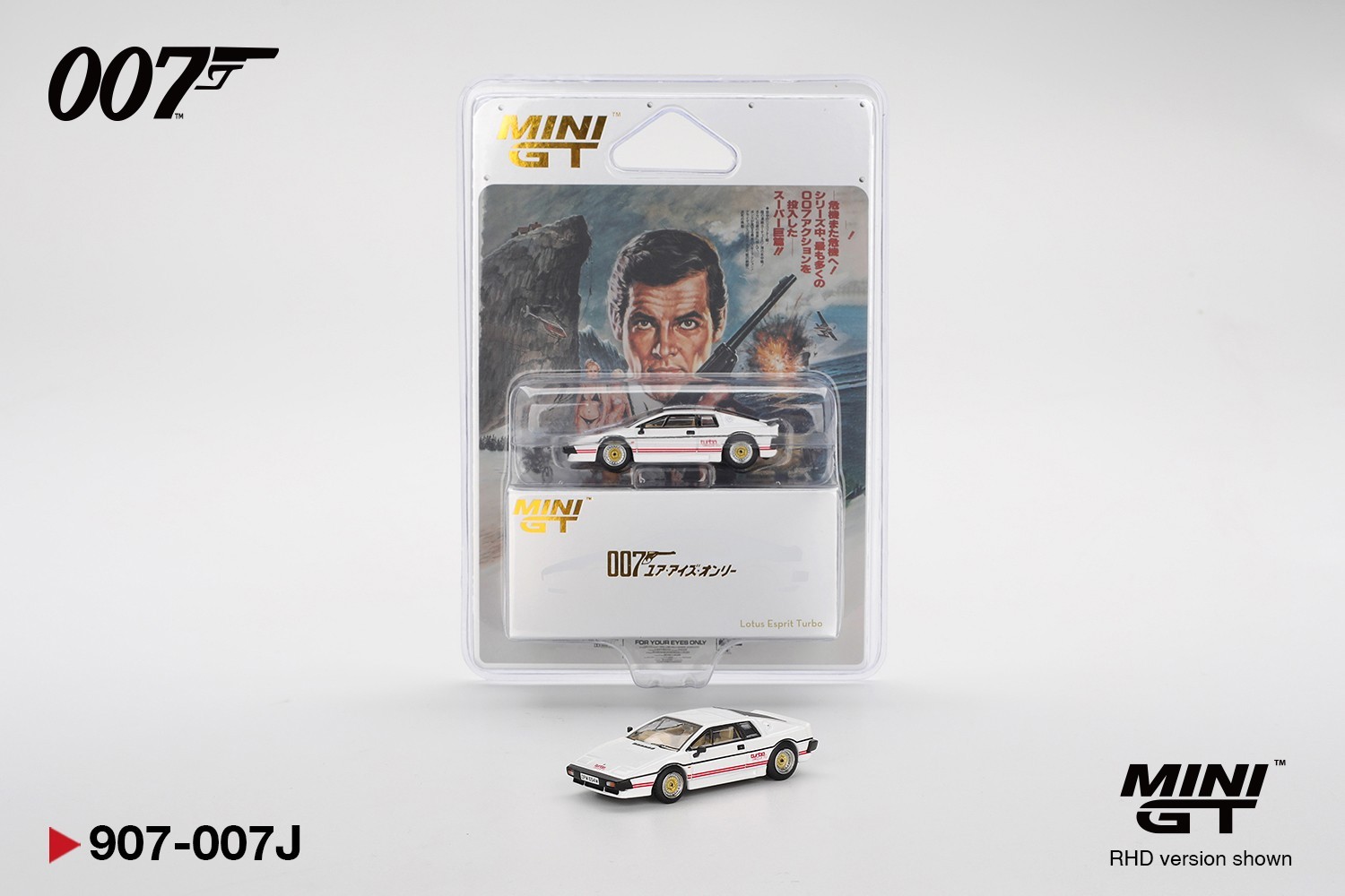 MINI GT 907 Lotus Esprit Turbo White ” For Your Eyes Only ” 1/64 New Diecast Car