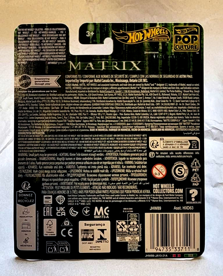 Hot Wheels Pop Culture The Matrix ’64 Lincoln Continental 1:64 Real Riders