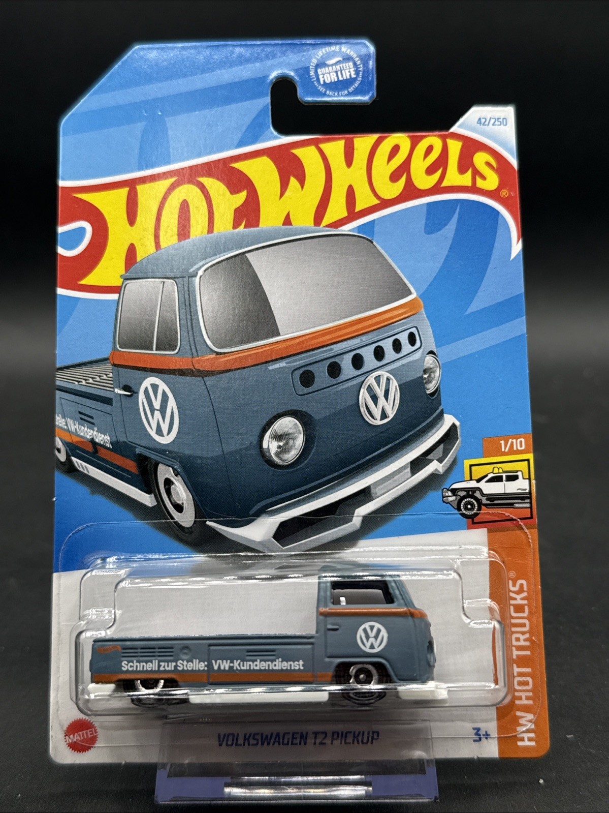 2021 Hot Wheels HOT TRUCKS VOLKSWAGEN T2 PICKUP grey blue 1/10 VW very nice